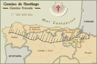 map of Camino De Santiago